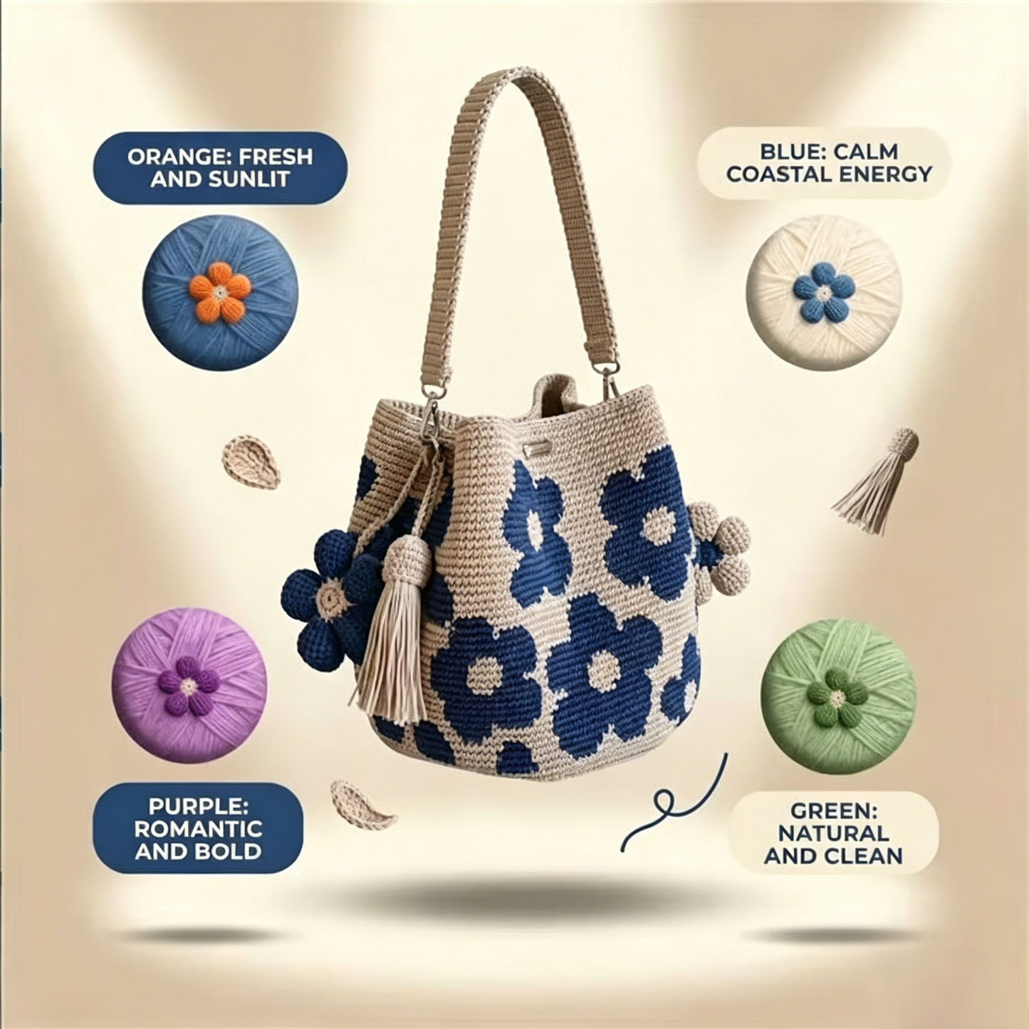 🌼✨Hand-crocheted floral tote bag 🌼✨