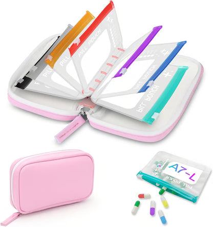 💊A8 Waterproof Pill Pouch Set – 7 to 14 Days of Meds & Vitamins💧Waterproof & Crush-Resistant Shell
