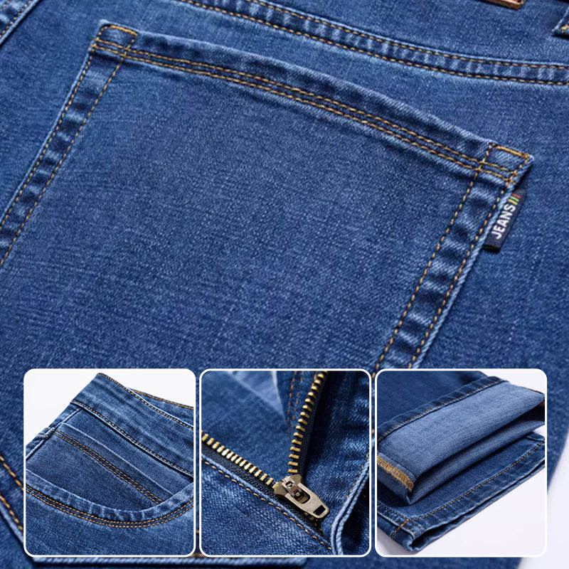 😎New Arrival👖Men's Elastic High Waist Straight Leg Jeans