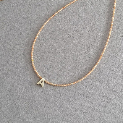 📢📢40% OFF !! ⏰Romantic Initial Beaded Choker Necklace