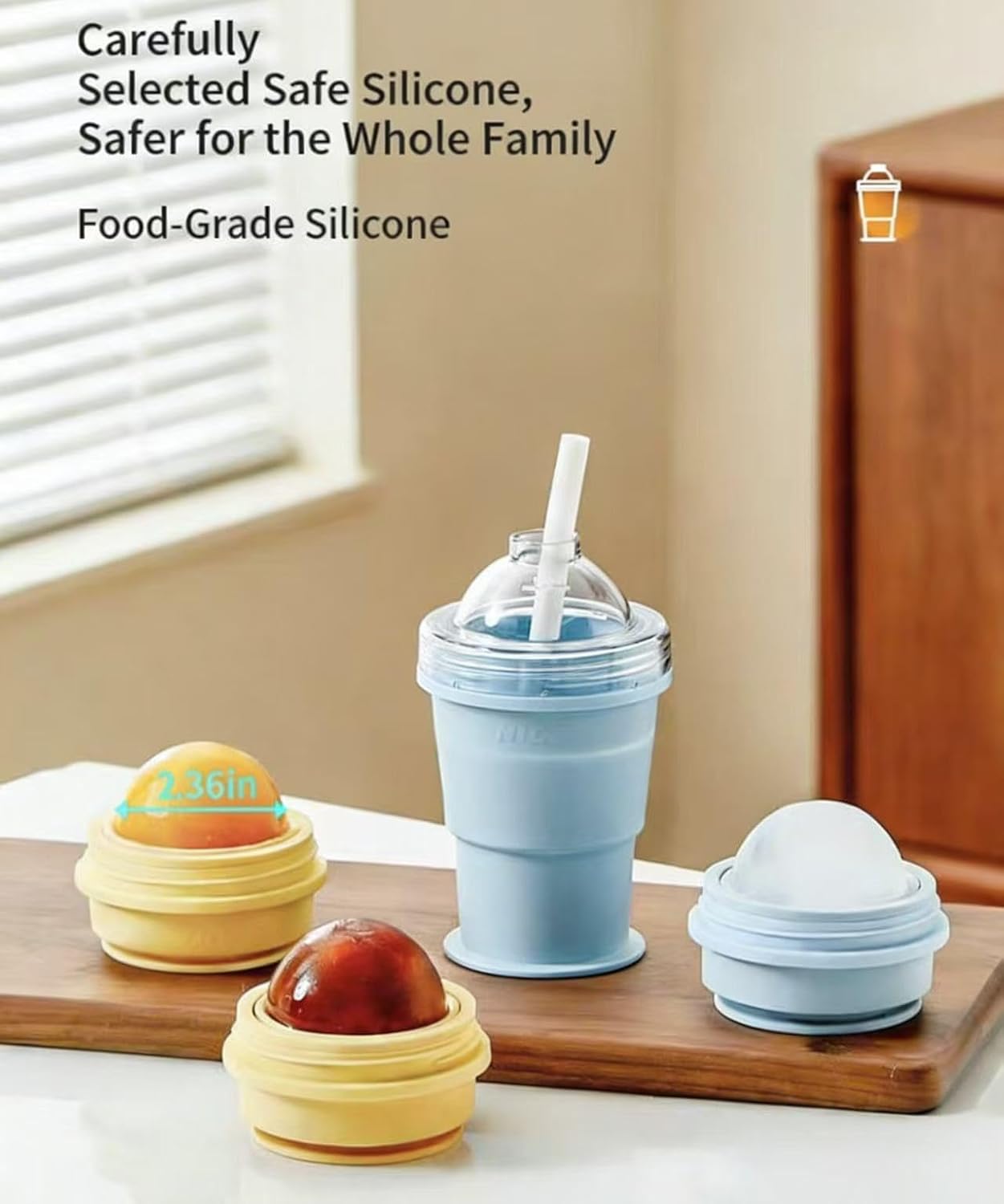 🔥2-in-1 Collapsible Silicone Ice🧊Ball Maker Cup