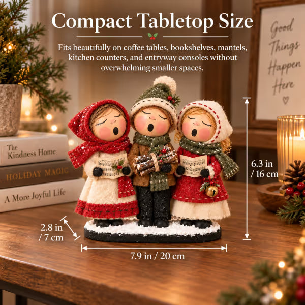 🎄 Vintage Christmas Carolers Figurine | Cozy 3-Person Tabletop Holiday Decor 🎶