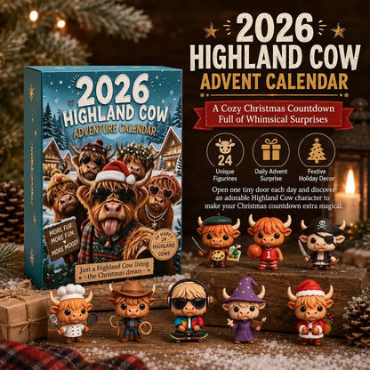 🏆Limited Time Sale 49% OFF 🎄🐮Highland Cow Advent Calendar 2026 – 24-Day Christmas Countdown with Cute Highland Cow Figurines