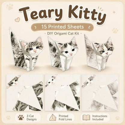 🐱 Kitty World 3D Cat Origami Kit – 15PCS / 60PCS Fold-Your-Own Cat Collection