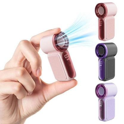💨Mini Handheld Fan with LED Display –👍5-Speed Turbo Pocket size Fan.✨USB Rechargeable, High-Speed Cooling for Travel & Makeup. Perfect  Gift.  Portable Refrigeration