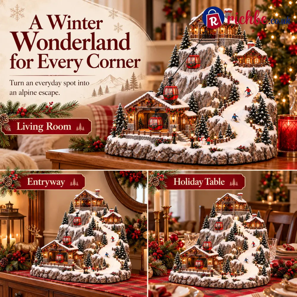 🏔️ Alpine Christmas Ski Village™ – Festive Mountain Holiday Display
