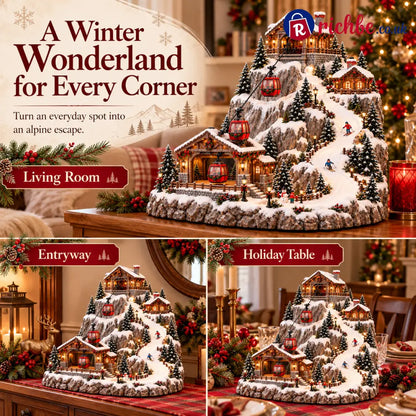🏔️ Alpine Christmas Ski Village™ – Festive Mountain Holiday Display