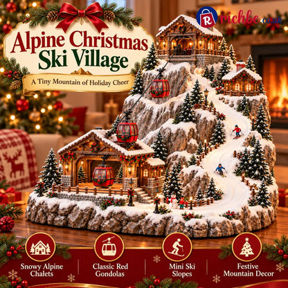 🏔️ Alpine Christmas Ski Village™ – Festive Mountain Holiday Display