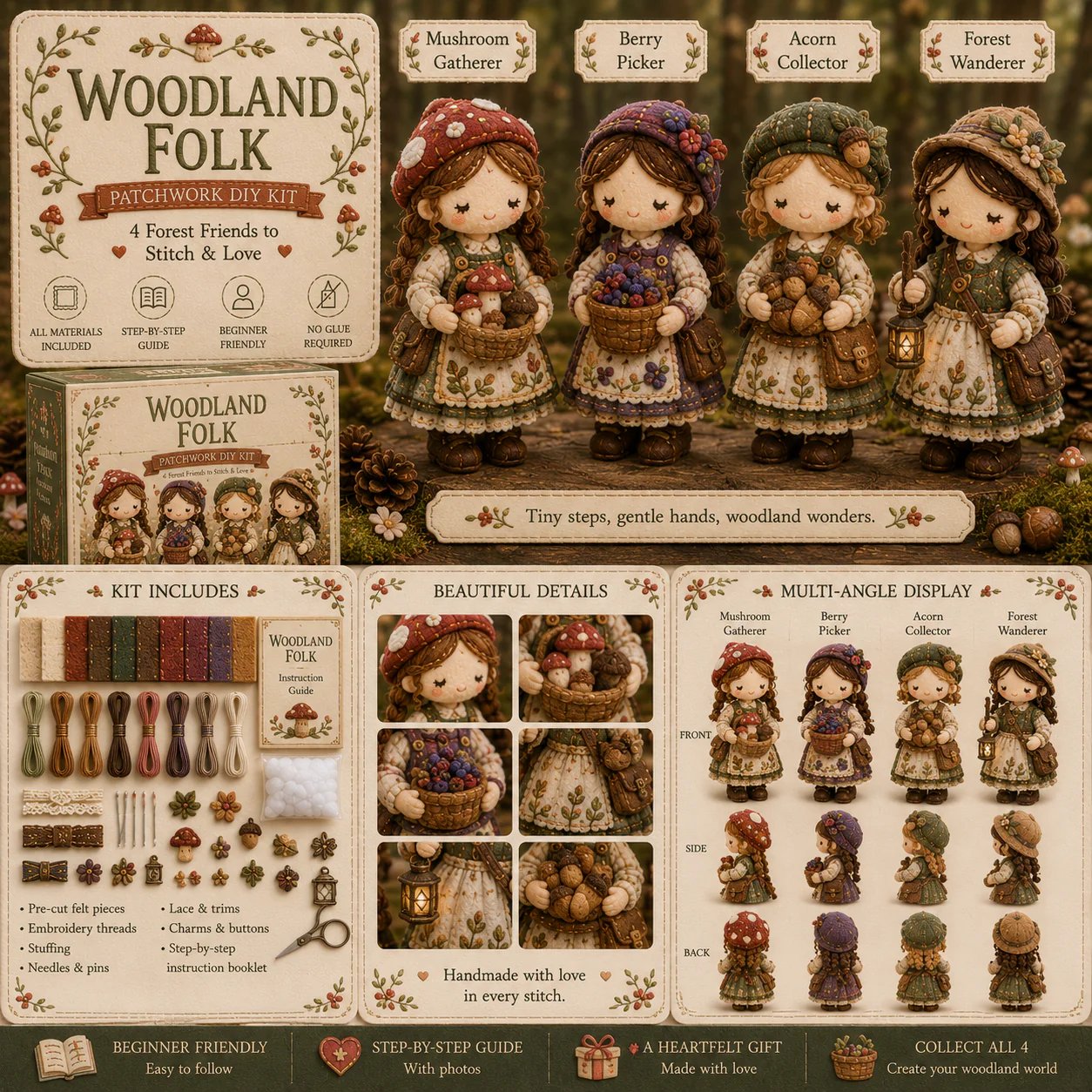 🎁Last Day:49% OFF🧵 Tiny Worlds Collection – Patchwork DIY Kit Series