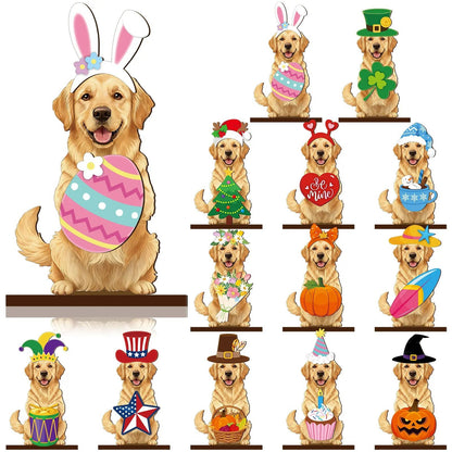 🔥Cute Cat/Dog/Golden Retriever Desk Standee – Removable Seasonal Decor