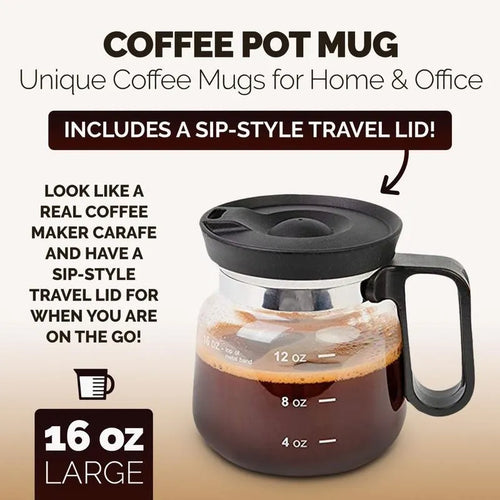 ☕16 Oz Glass Coffee Mug – Coffee Pot Style