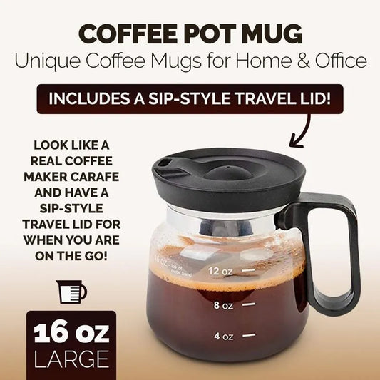 ☕16 Oz Glass Coffee Mug – Coffee Pot Style