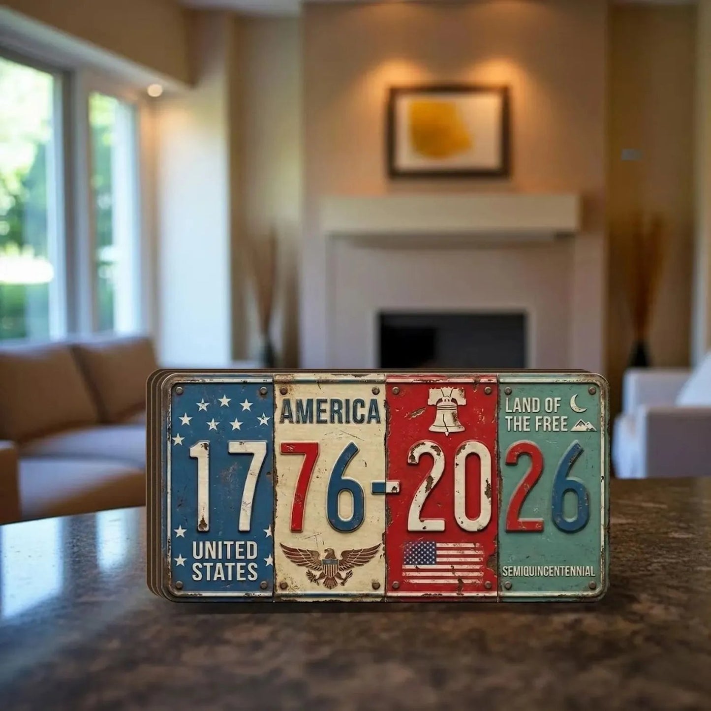 🔥Anniversary Block Sign | Rustic License Plate Art 1776-2026 Semiquincentennial Decor