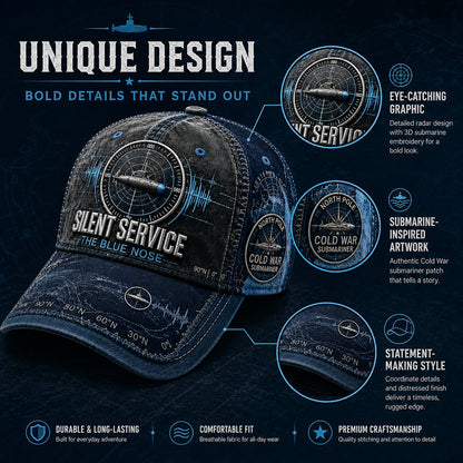 Silent Service The Blue Nose Submarine Veteran Baseball Cap