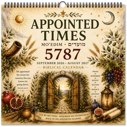 📅Biblical Hebrew Calendar 5787 | 2026-2027 Appointed Times Wall Calendar | Feast Days, Hebrew Dates and Shabbat