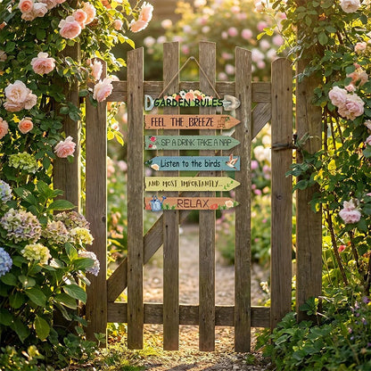 🪄Rustic Wooden Garden Hanging Sign Wall Decor Plaque