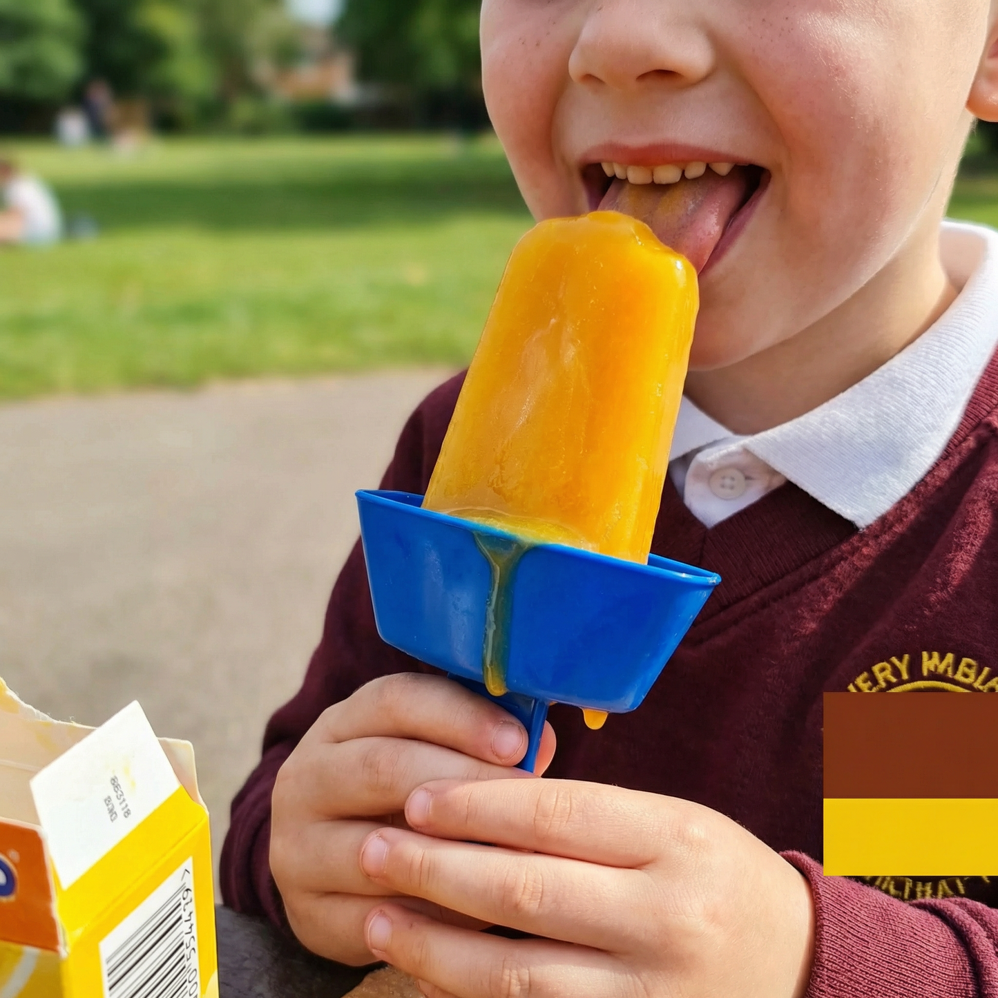 🧃2-Pack Drip-Proof Popsicle Holder for Kids – No-Mess Ice Cream Catcher with Straw