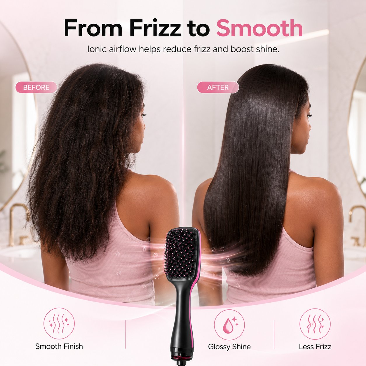 🔥Ionic Hair Dryer and Styler Brush for Straight Hair, Waves & Curls