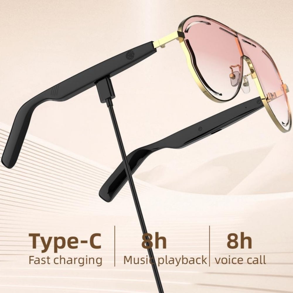 😎 Smart Bluetooth 5.4 Audio Sunglasses – Open-Ear, UV & Blue Light Protection💕
