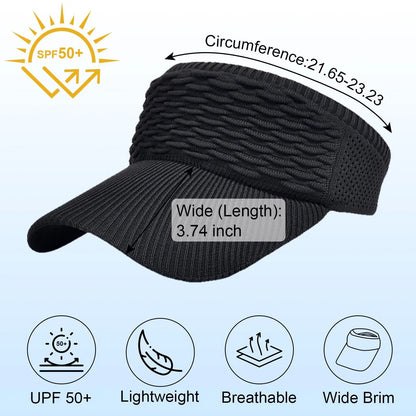 🔥2-Pack Women’s Open-Top Breathable UV-Protection High-Ponytail Sun Visor