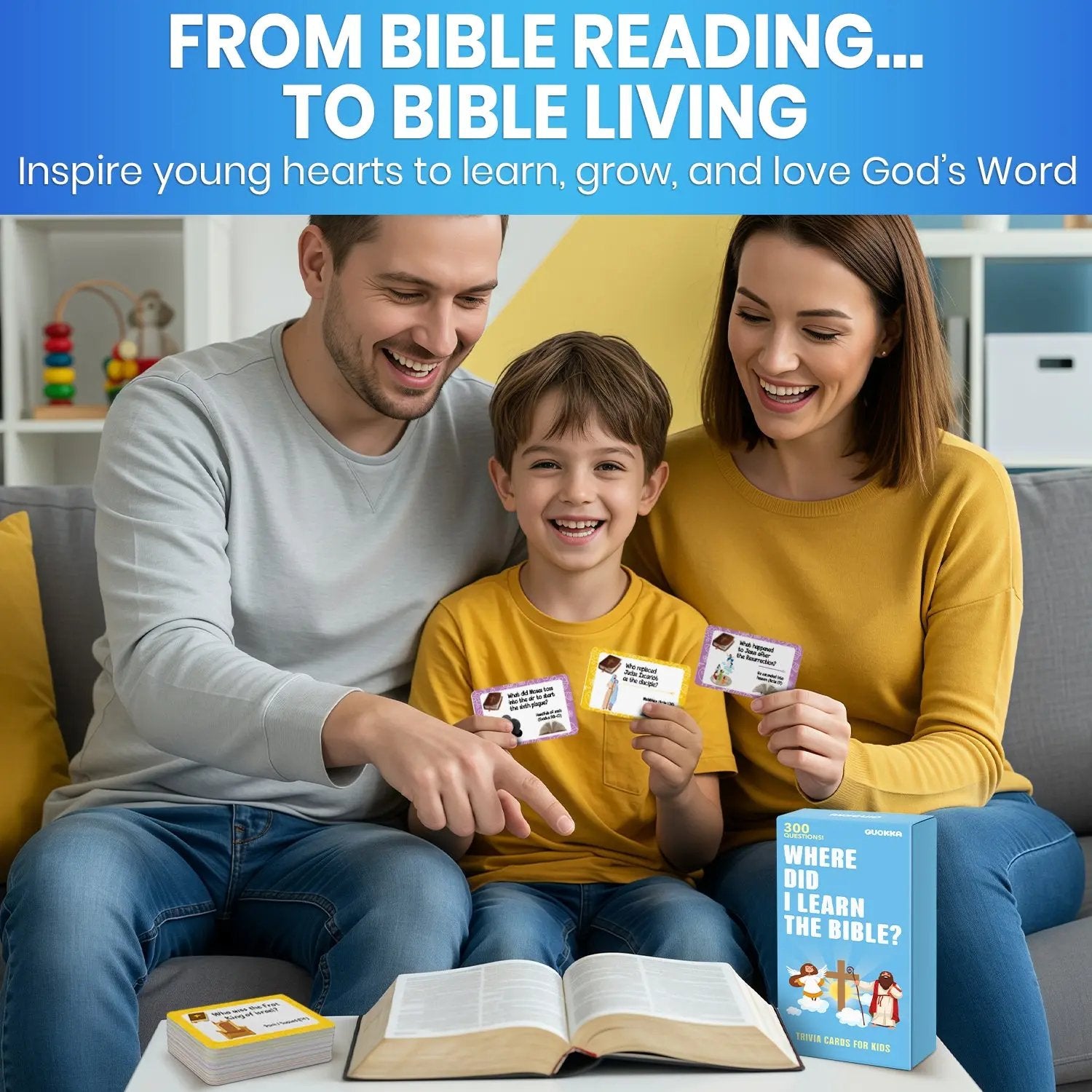 📖 Bible Trivia Cards for Kids – 300 Questions, 150 Cards, Perfect for Family Game Night & Sunday School