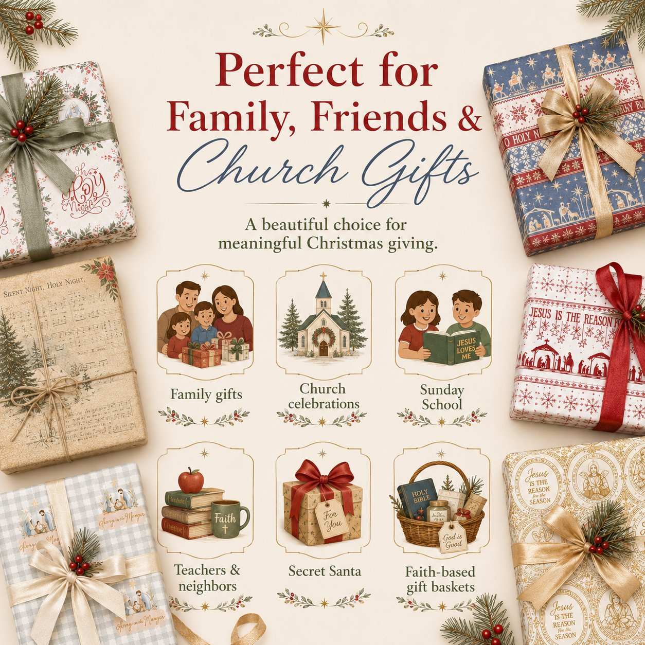 ✝️ Jesus Is The Reason For The Season🎄🎁Christian Christmas Wrapping Paper