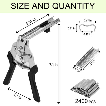 🔥M-Type Hog Ring Pliers Kit – Semi-Automatic Spring-Loaded Fence & Cage Repair Tool