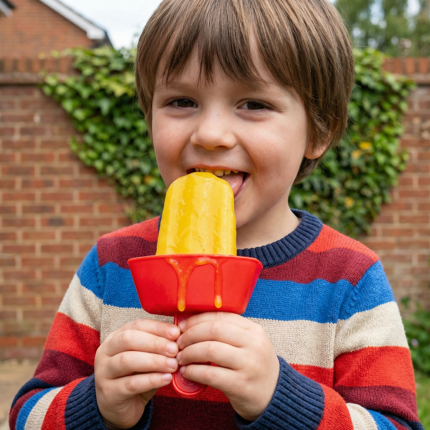 🧃2-Pack Drip-Proof Popsicle Holder for Kids – No-Mess Ice Cream Catcher with Straw