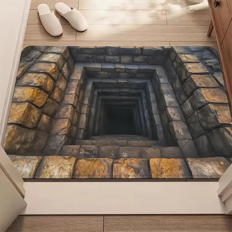 Visual Illusion Endless Abyss Pattern HD Printed Non-Slip Doormat