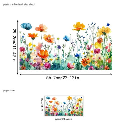 📢📢50% OFF !! ⏰Colorful Floral Bouquet Window Sticker – Vibrant design, easy peel & removable – Perfect for home, cafe & spring decor ✨