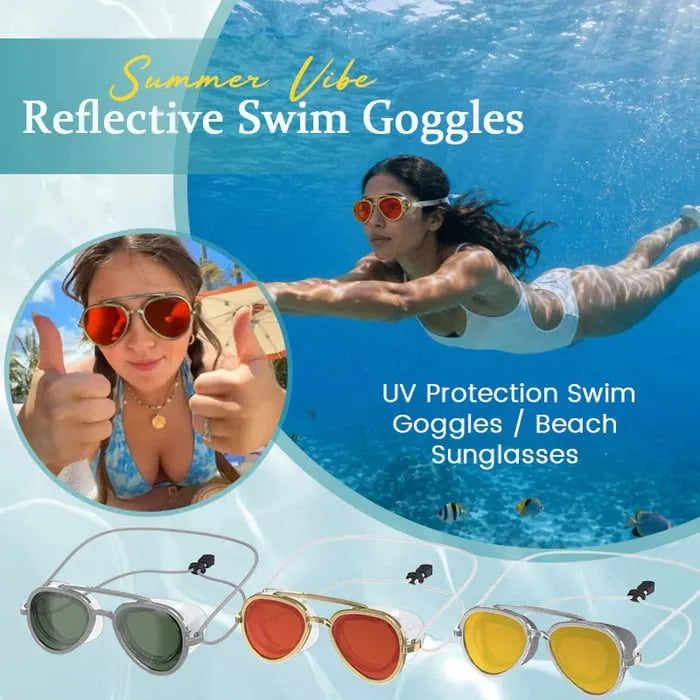 😎✨ Summer Vibe Reflective Swim Goggles