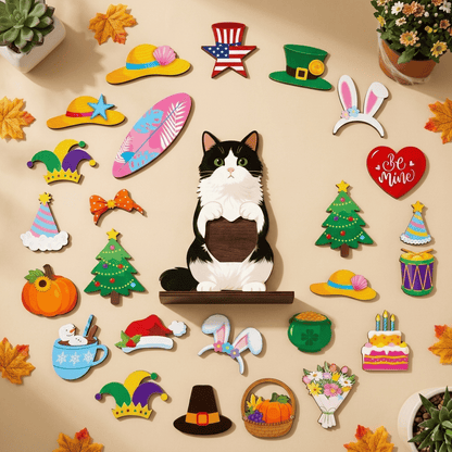 🔥Cute Cat/Dog/Golden Retriever Desk Standee – Removable Seasonal Decor