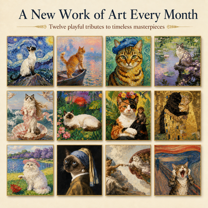 🎨🐱 2027 Famous Painting Cat Calendar — 12 Masterpieces, One Curious Cat