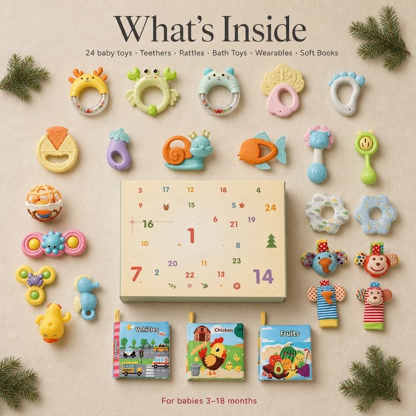 🎄 Baby’s First Advent Calendar — 24 Little Discoveries for Curious Hands