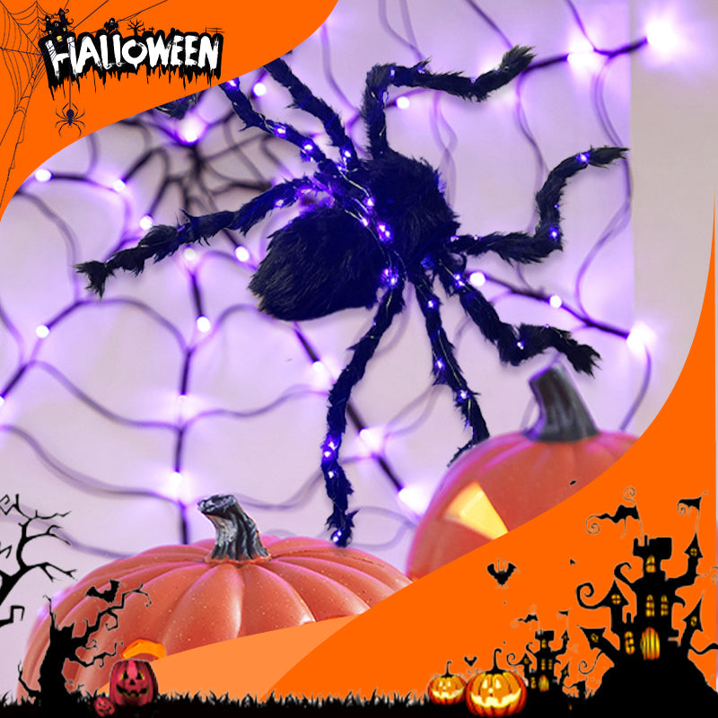 🎃LIMITED-TIME 50% OFF! ⏰Halloween Black Spider Decoration with Light🕷️