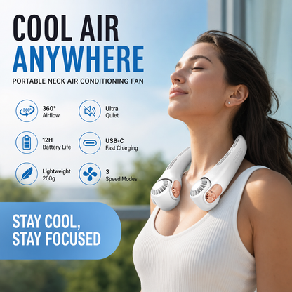 🌀 LIMITED-TIME 30% OFF! 💥 360° Rotating Neck Fan – Ultra Quiet, 3 Speeds, Hands-Free, Long Battery ✨