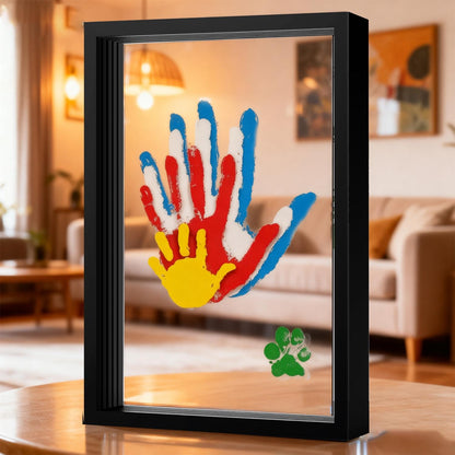 ❤️Wooden Transparent Handprint Frame Set, DIY Family Memorial Gift Kit