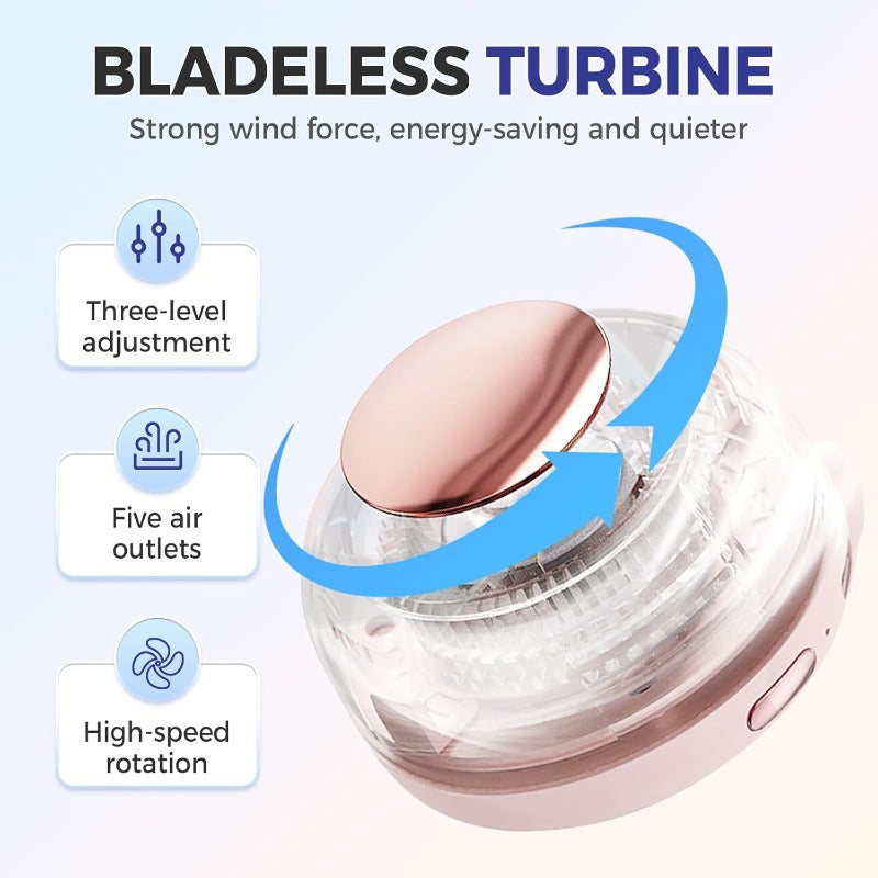 Mini Whirlwind Fan for Waist Clip Fan, 3 Speeds Hands-Free Neck Fan