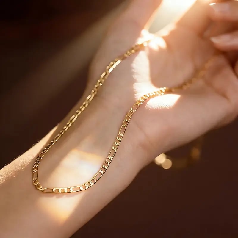 😍Elegant 2-Piece 18K Gold Jewelry Set – Bracelet & Necklace for Men & Women
