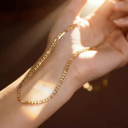 😍Elegant 2-Piece 18K Gold Jewelry Set – Bracelet & Necklace for Men & Women