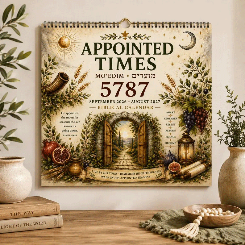 📅Biblical Hebrew Calendar 5787 | 2026-2027 Appointed Times Wall Calendar | Feast Days, Hebrew Dates and Shabbat