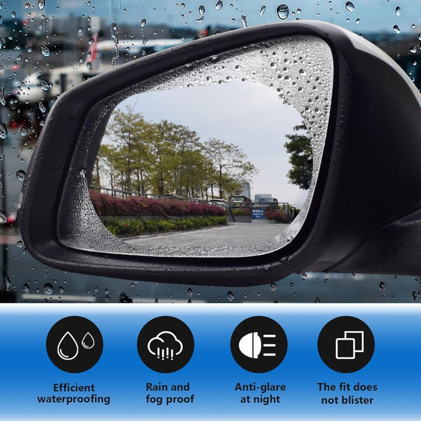 Anti-Rain Rearview Mirror Film 🌧️ Drive Safely in Any Weather ✈Fast Shipping Worldwide