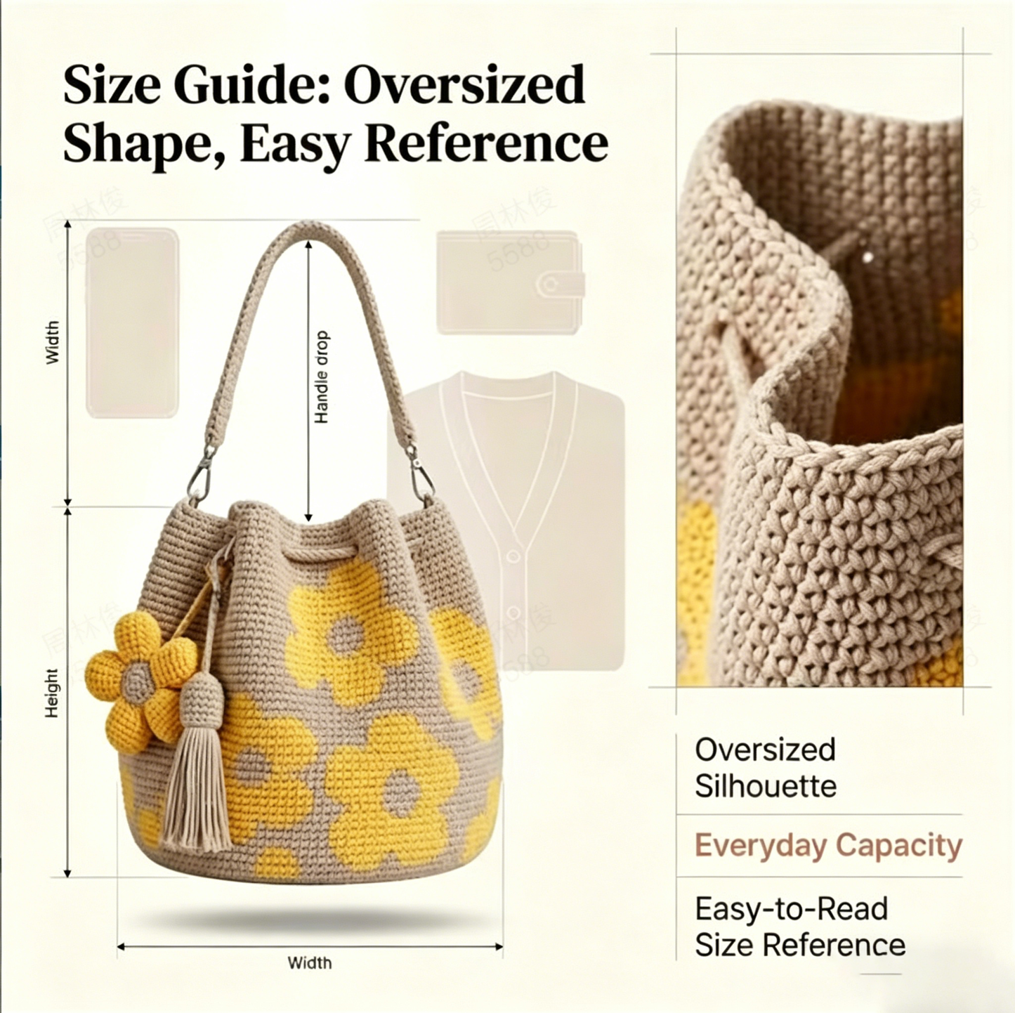 🌼✨Hand-crocheted floral tote bag 🌼✨