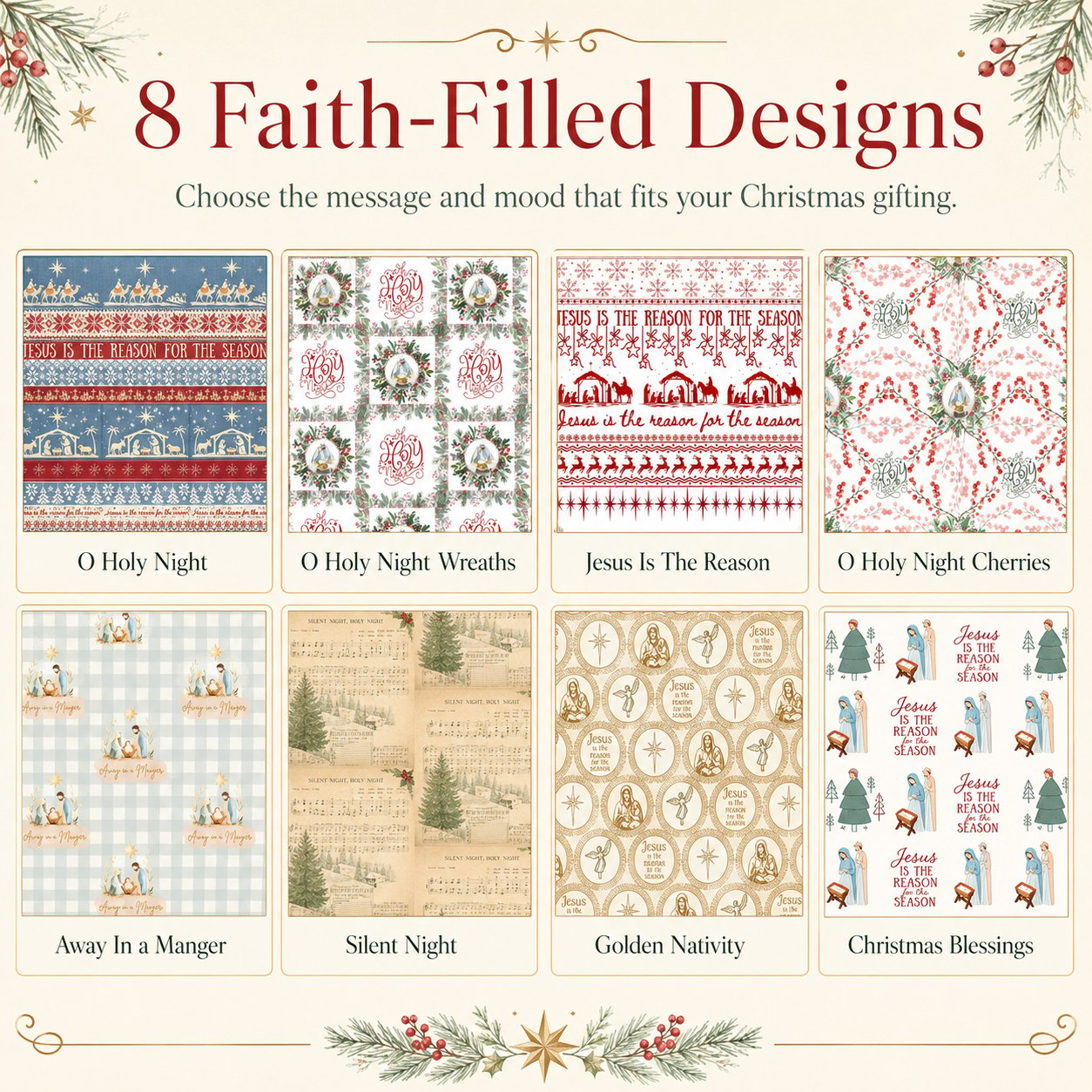 ✝️ Jesus Is The Reason For The Season🎄🎁Christian Christmas Wrapping Paper