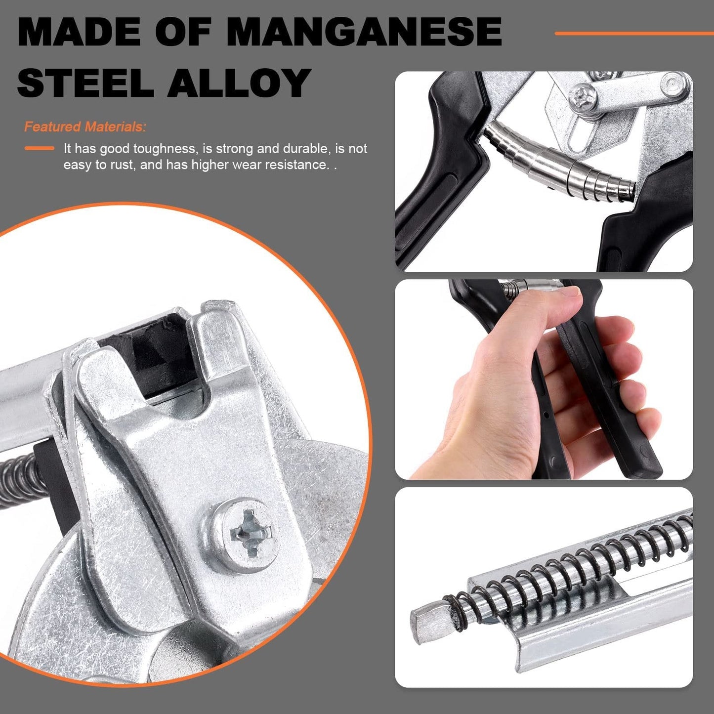 🔥M-Type Hog Ring Pliers Kit – Semi-Automatic Spring-Loaded Fence & Cage Repair Tool