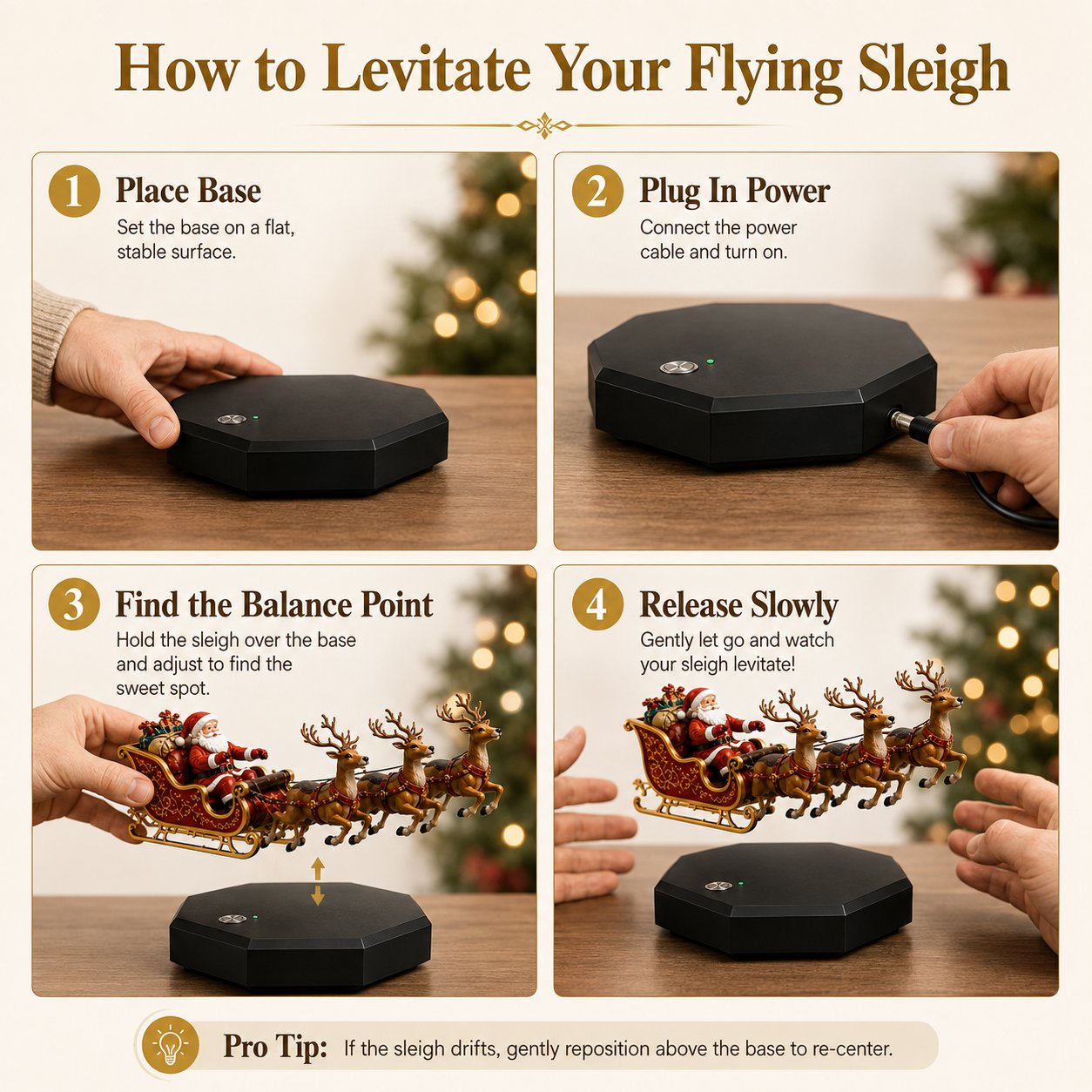 🎅✨ Santa Floats! — Magnetic Levitation Flying Sleigh