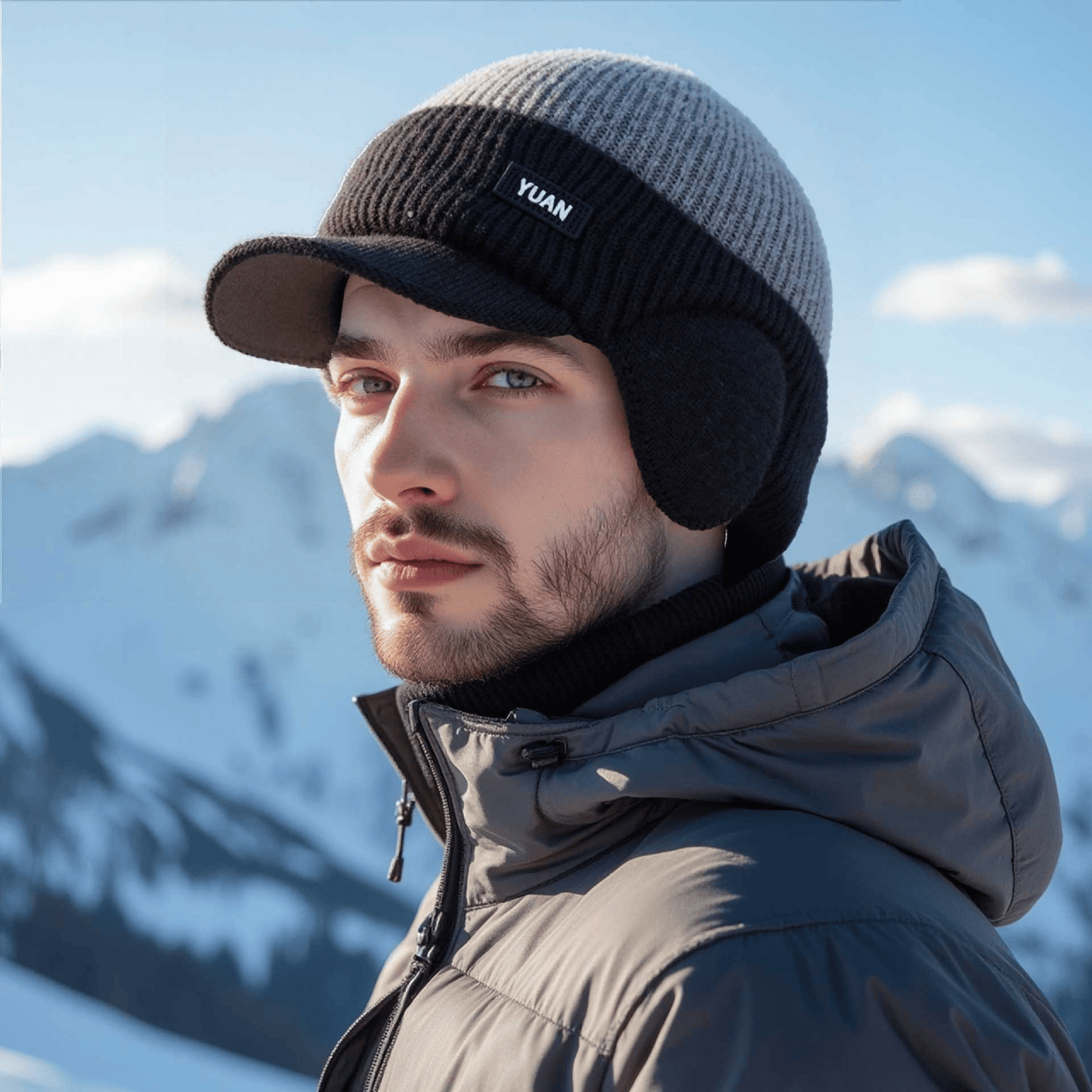 🎁 The Perfect Christmas Gift for Him: Winter Knitted Earflap Hat - Ultimate Cold Protection & Style🧢