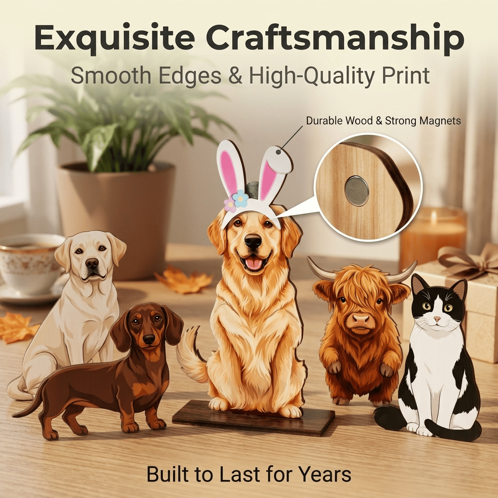 🔥Cute Cat/Dog/Golden Retriever Desk Standee – Removable Seasonal Decor