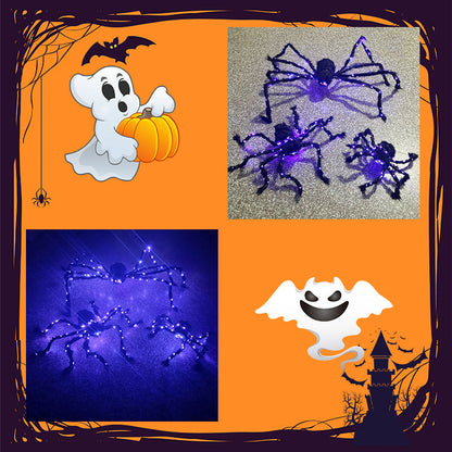 🎃LIMITED-TIME 50% OFF! ⏰Halloween Black Spider Decoration with Light🕷️