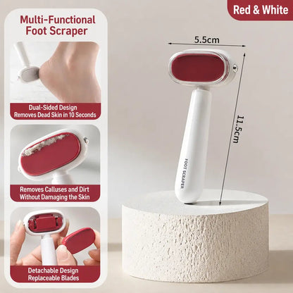 🔥Last Day 50% OFF - Dual‑Sided Foot Callus Remover, Replaceable Stainless Steel Blade Foot Scraper 🦶